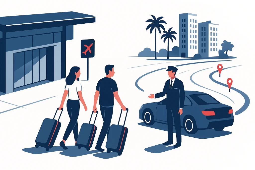 Orlando airport to International Drive transportation illustration
