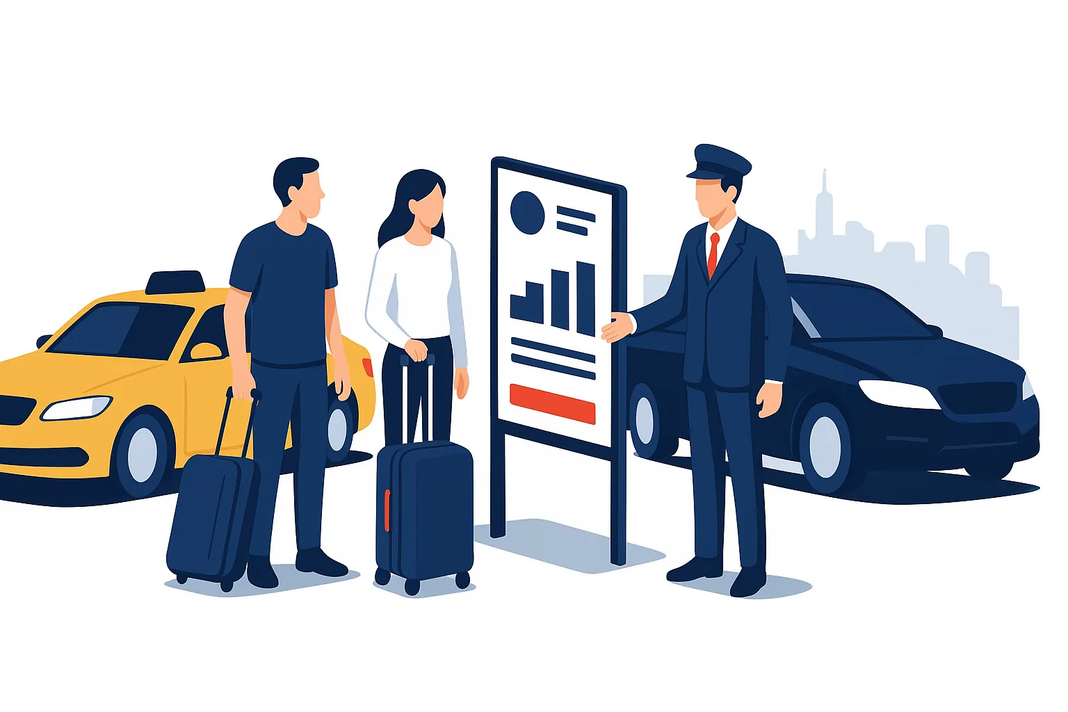 Las Vegas airport taxi prices illustration
