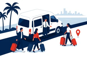 Miami airport to South Beach transportation illustration