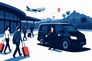 LAX to Hollywood transportation illustration