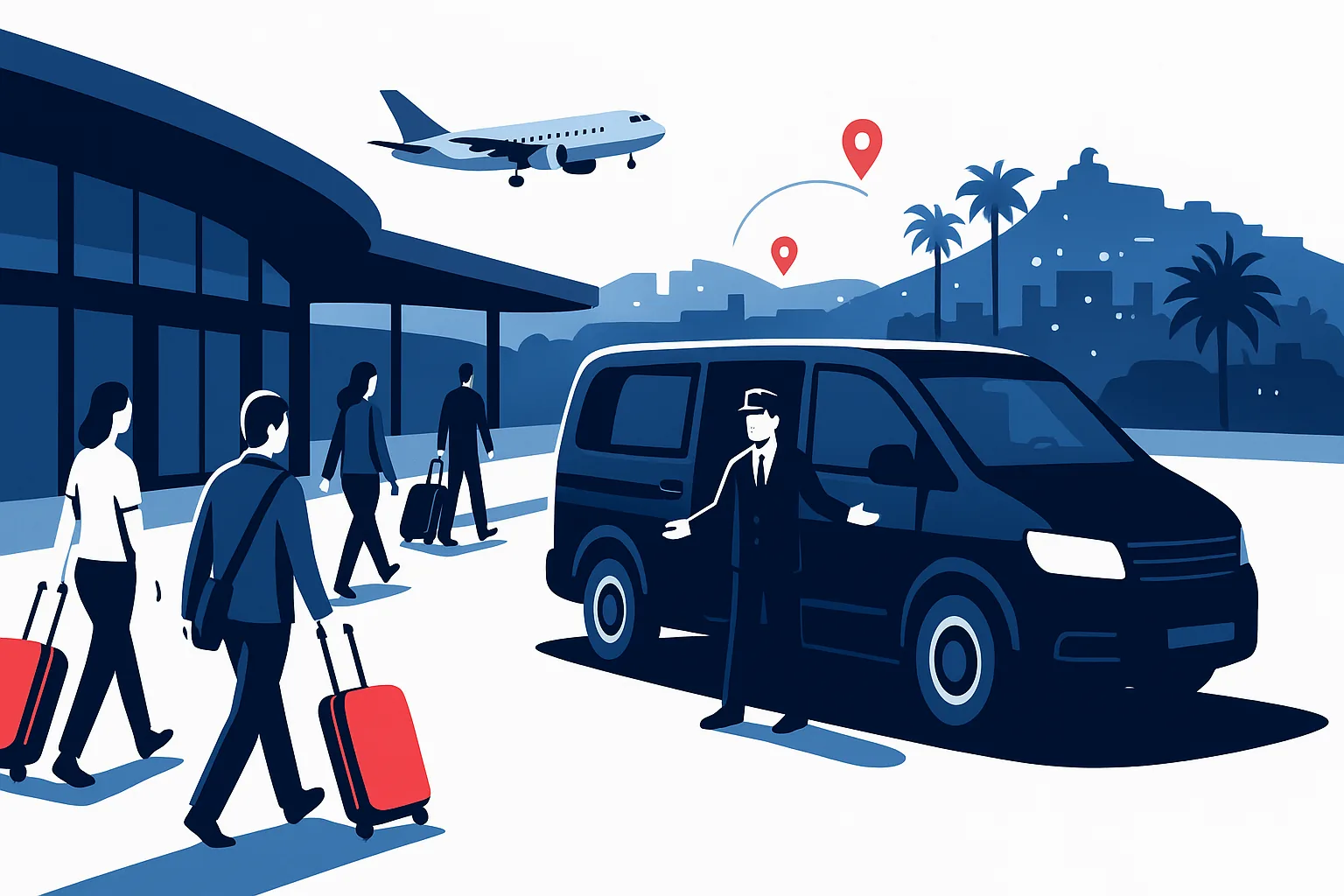 LAX to Hollywood transportation illustration
