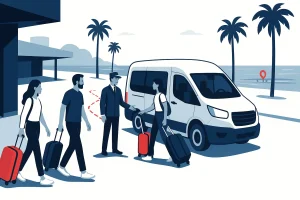 LAX to Santa Monica transportation illustration