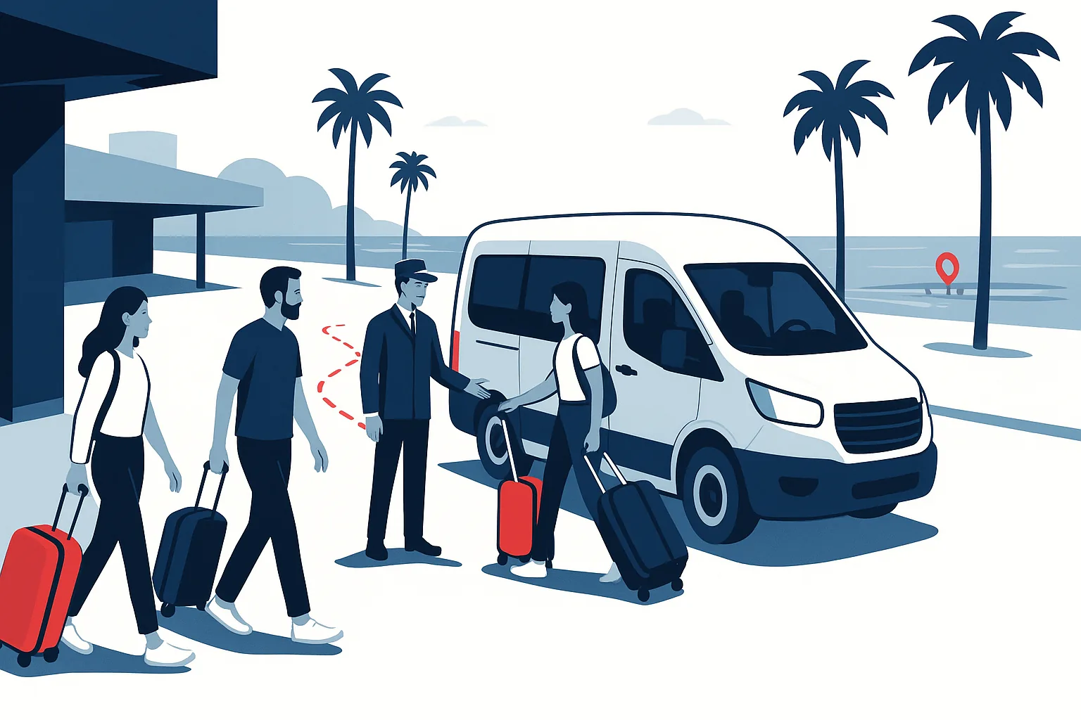 LAX to Santa Monica transportation illustration